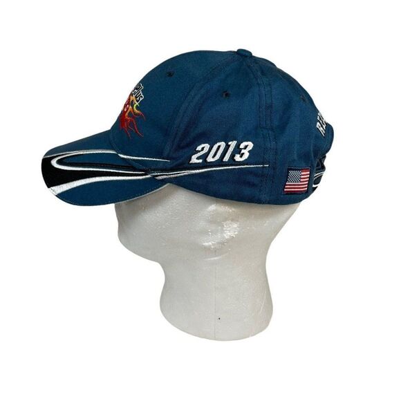 Vintage Flames Blue Auto Plus Nationals NHRA Adjustable Strap Hat Reading, PA - Picture 2 of 5